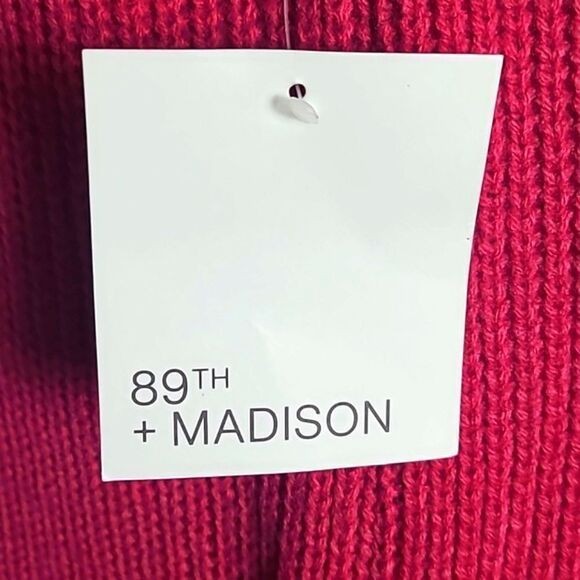 89th & Madison Pullover Pink Sweater, Cowl Neck, Gold Buttons, Size Large, NWT - Picture 10 of 12